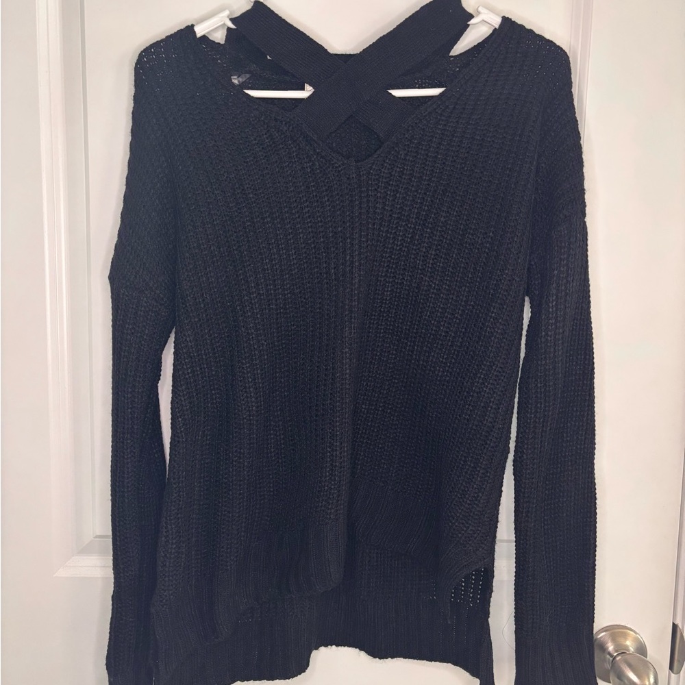 Elegant Black V-Neck Sweater